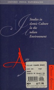 Front cover of Studies in Islamic culture in the Indian environment by Azīz Aḥmad.