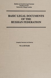 Cover of Basic legal documents of the Russian Federation by Russia (Federation)
