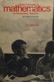 Front cover of Basic concepts of mathematics for elementary teachers by Roy Dubisch