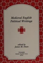 Front cover of Medieval English political writings by James M. Dean