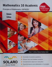Front cover of Mathematics 10 Academic/Principle of Mathematics 10 (MPM2D) by Betty Morris