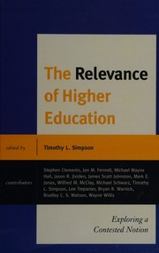 Front cover of Relevance of Higher Education by Timothy Simpson