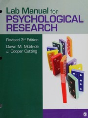 Front cover of Lab manual for psychological research by Dawn M. McBride