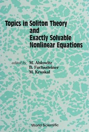 Front cover of Topics in soliton theory and exactly solvable nonlinear         equations by Conference on Nonlinear Evolution Equations, Solitons, and the Inverse Scattering Transform (1986 Oberwolfach, Germany)