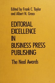 Front cover of Editorial excellence in business press publishing by Albert N. Greco