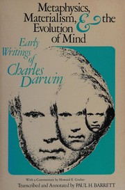 Front cover of Metaphysics, materialism, & the evolution of mind by Charles Darwin