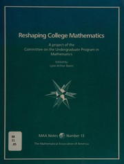 Cover of Reshaping College Mathematics by Lynn Arthur Steen