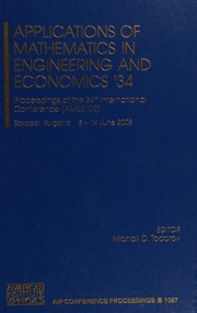 Front cover of Applications of mathematics in engineering and economics '34 by International Conference "Applications of Mathematics in Engineering and Economics" (34th 2008 Sozopol, Bulgaria)