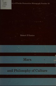 Front cover of Marx and philosophy of culture by Robert D'Amico