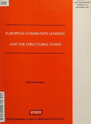 Front cover of European community lending and the structural funds by Patrick Honohan
