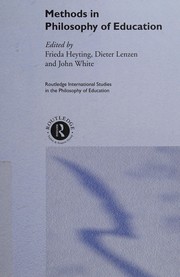 Front cover of Methods in philosophy of education by Dieter Lenzen