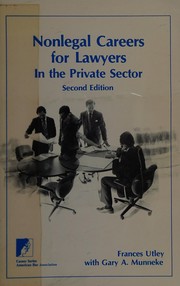 Front cover of Nonlegal careers for lawyers by Frances Utley