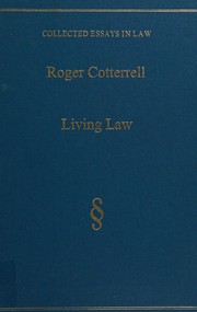 Cover of Living law by Roger Cotterrell