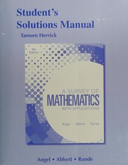 Front cover of Student Solutions Manual for a Survey of Mathematics with Applications by Allen R. Angel