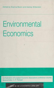 Front cover of Environmental economics by Gianna Boero