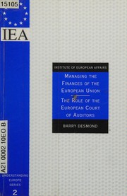 Front cover of Managing the finances of the European Union by Barry Desmond