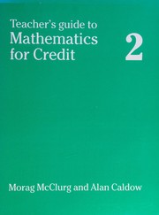 Front cover of Teacher's guide to Mathematics for credit 2 by Morag McClurg