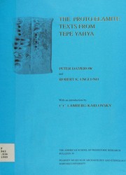 Front cover of The proto-elamite texts from Tepe Yahya by Peter Damerow