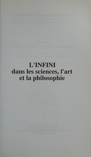Front cover of L'infini dans les sciences, l'art et la philosophie by Mohamed Bouazaoui