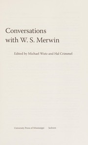 Cover of Conversations with W. S. Merwin by Michael Wutz