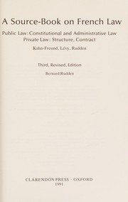Front cover of A source-book on French law by Kahn-Freund, Otto Sir