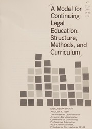 Cover of A model for continuing legal education by American Law Institute-American Bar Association Committee on Continuing Professional Education