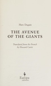 Front cover of Avenue of the Giants by Marc Dugain