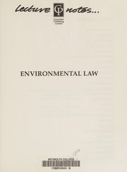 Cover of Environmental Law Lecture Notes by Wolf