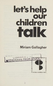 Cover of Let's help our children talk by Miriam Gallagher