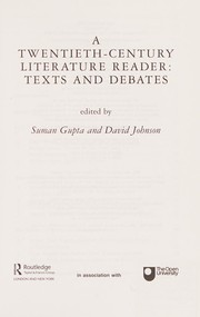 Front cover of TWENTIETH-CENTURY LITERATURE READER: TEXTS AND DEBATES; ED. BY SUMAN GUPTA...ET AL by Suman Gupta