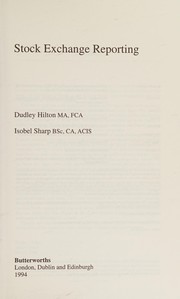 Cover of Stock Exchange reporting by Dudley Hilton