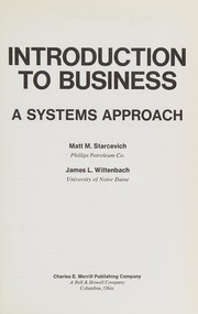 Front cover of Introduction to business by Matt M. Starcevich