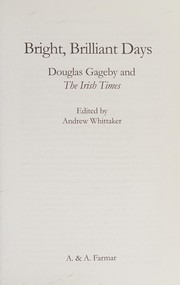 Cover of Bright, brilliant days by Andrew Whittaker
