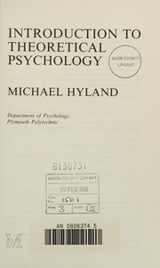 Front cover of Introduction to theoretical psychology by Michael Hyland