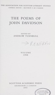 Front cover of The poems of John Davidson by John Davidson