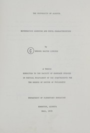 Front cover of Mathematics learning and pupil characteristics by Werner Walter Liedtke