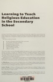 Front cover of Learning to teach religious education in the secondary school by Philip Barnes