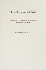 Front cover of The Targum of Job by Céline Mangan