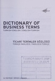 Front cover of Dictionary of business terms by Ali Bayram
