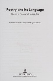 Front cover of Poetry and Its Language by Marta Gibinska