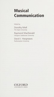 Front cover of Musical communication by Dorothy Miell
