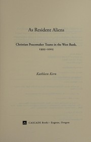 Front cover of As resident aliens by Kathleen Kern