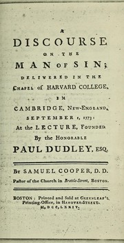Front cover of A discourse on the man of sin by Cooper, Samuel