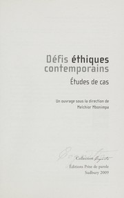 Cover of Défis éthiques contemporains by Melchior Mbonimpa