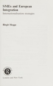 Cover of SME's and European integration by Birgit Hegge