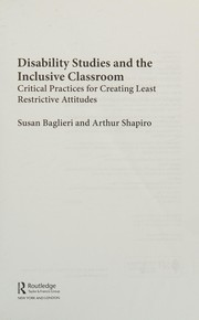 Cover of Disability studies and the inclusive classroom by Susan Baglieri