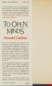 Front cover of To open minds by Howard Gardner