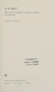 Cover of Is it safe? by Sarah A. Vogel