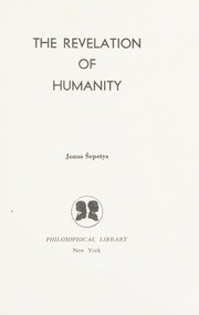 Front cover of The revelation of humanity by Jonas Šepetys