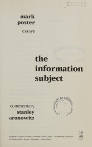 Cover of The information subject by Mark Poster